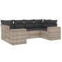 Garden sofa set 6 pieces and gray synthetic rattan cushions by , Garden sets - Ref: Foro24-3255319, Price: 502,99 €, Discount: %