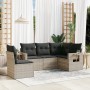 Gartensofa-Set und Kissen, 5-teilig, aus hellem grauem Kunststoff-Rattan. von , Gartensets - Ref: Foro24-3220171, Preis: 406,...