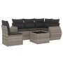 Garden sofa set 6 pieces and gray synthetic rattan cushions by , Garden sets - Ref: Foro24-3221381, Price: 469,21 €, Discount: %