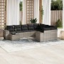 Set of 10-piece garden sofas with light gray synthetic rattan cushions by , Garden sets - Ref: Foro24-3223061, Price: 727,06 ...