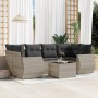 Garden sofa set 7 pieces with light gray PE rattan cushions by , Garden sets - Ref: Foro24-3221121, Price: 549,16 €, Discount: %