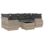 Garden sofa set 7 pieces with light gray PE rattan cushions by , Garden sets - Ref: Foro24-3221121, Price: 549,16 €, Discount: %