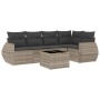 Garden sofa set 6 pieces and gray synthetic rattan cushions by , Garden sets - Ref: Foro24-3221341, Price: 469,21 €, Discount: %