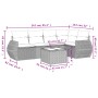 Garden sofa set 6 pieces and gray synthetic rattan cushions by , Garden sets - Ref: Foro24-3221341, Price: 469,21 €, Discount: %