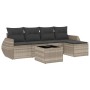 Garden sofa set 6 pieces and gray synthetic rattan cushions by , Garden sets - Ref: Foro24-3221301, Price: 428,85 €, Discount: %