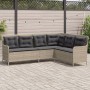 Gartensofa in L-Form mit Kissen aus hellem grauem PE-Rattan. von , Outdoor-Sofas - Ref: Foro24-369005, Preis: 348,48 €, Rabat...