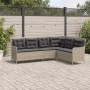 Gartensofa in L-Form mit Kissen aus hellem grauem PE-Rattan. von , Outdoor-Sofas - Ref: Foro24-369005, Preis: 348,48 €, Rabat...