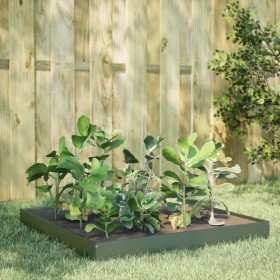 Olive green steel flowerbed 100x100x18.5 cm by , Pots and planters - Ref: Foro24-851013, Price: 44,99 €, Discount: %