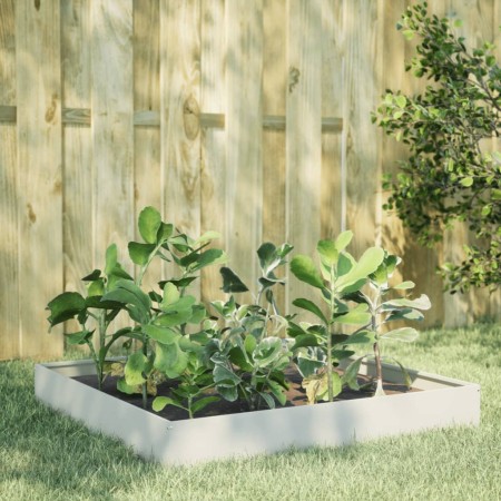 White steel flowerbed 100x100x26 cm by , Pots and planters - Ref: Foro24-851018, Price: 52,99 €, Discount: %