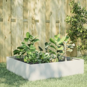 White steel flowerbed 100x100x25 cm by , Pots and planters - Ref: Foro24-851032, Price: 70,99 €, Discount: %