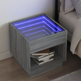 Coffee table with Infinity LED gray Sonoma 50x50x50 cm by , Nightstands - Ref: Foro24-3284089, Price: 106,99 €, Discount: %