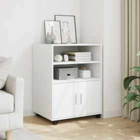 Engineered wood white cabinet with wheels 60x48x81 cm by , Filing cabinets - Ref: Foro24-853164, Price: 84,22 €, Discount: %