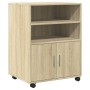 Engineered wood rolling cabinet in Sonoma oak, 60x48x81 cm. by , Filing cabinets - Ref: Foro24-853166, Price: 81,99 €, Discou...