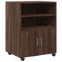 Engineered wood brown oak 60x48x81 cm wheeled cabinet by , Filing cabinets - Ref: Foro24-853170, Price: 84,10 €, Discount: %