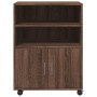 Engineered wood brown oak 60x48x81 cm wheeled cabinet by , Filing cabinets - Ref: Foro24-853170, Price: 84,10 €, Discount: %