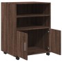 Engineered wood brown oak 60x48x81 cm wheeled cabinet by , Filing cabinets - Ref: Foro24-853170, Price: 84,10 €, Discount: %