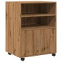 Engineered oak wood artisan wardrobe with wheels, 60x48x81 cm. by , Filing cabinets - Ref: Foro24-853172, Price: 83,89 €, Dis...