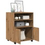 Engineered oak wood artisan wardrobe with wheels, 60x48x81 cm. by , Filing cabinets - Ref: Foro24-853172, Price: 83,89 €, Dis...