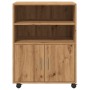 Engineered oak wood artisan wardrobe with wheels, 60x48x81 cm. by , Filing cabinets - Ref: Foro24-853172, Price: 83,89 €, Dis...