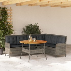 Gartensofagarnitur mit Kissen, 2-teilig, aus grauem Kunststoffrattan. von , Gartensets - Ref: Foro24-3262092, Preis: 517,14 €...