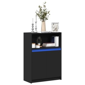 Sideboard mit LED-Beleuchtung aus schwarzem Ingenieurholz 72x34x100 cm von , Sideboards - Ref: Foro24-852160, Preis: 93,86 €,...