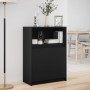 Sideboard mit LED-Beleuchtung aus schwarzem Ingenieurholz 72x34x100 cm von , Sideboards - Ref: Foro24-852160, Preis: 93,97 €,...