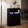 Sideboard mit LED-Beleuchtung aus schwarzem Ingenieurholz 72x34x100 cm von , Sideboards - Ref: Foro24-852160, Preis: 93,97 €,...