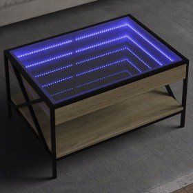 Coffee table with Infinity LED Sonoma oak 70x50x38 cm by , Coffee table - Ref: Foro24-847703, Price: 105,99 €, Discount: %