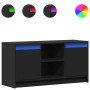 Mueble de TV con LED madera de ingeniería negro 100x34x50 cm de , Muebles TV - Ref: Foro24-852188, Precio: 82,80 €, Descuento: %