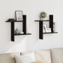 Wall shelves 2 units engineered wood black 50x12x50 cm by , Shelves and shelves - Ref: Foro24-853255, Price: 24,51 €, Discoun...