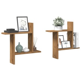 Wall shelves 2 units engineered wood artisan 50x12x50 cm by , Shelves and shelves - Ref: Foro24-853262, Price: 25,20 €, Disco...