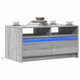 Mesa de centro con luces LED madera de ingeniería gris Sonoma de , Mesas de centro - Ref: Foro24-851996, Precio: 96,99 €, Des...