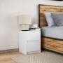 Bedside table with white engineered wood and LED lights by , Nightstands - Ref: Foro24-852033, Price: 56,66 €, Discount: %