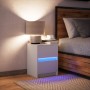 Bedside table with white engineered wood and LED lights by , Nightstands - Ref: Foro24-852033, Price: 56,66 €, Discount: %