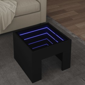 Coffee table with Infinity LED black 40x40x30 cm by , Coffee table - Ref: Foro24-847596, Price: 71,99 €, Discount: %