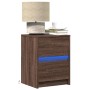 Bedside tables with LED lights 2 units engineered wood oak brown by , Nightstands - Ref: Foro24-852046, Price: 100,13 €, Disc...