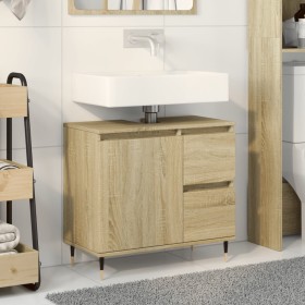 Waschbeckenunterschrank aus Eichenholz Sonoma 65x33x60 cm von , Badezimmermöbel - Ref: Foro24-849676, Preis: 77,79 €, Rabatt: %