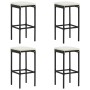 Kitchen stools with cushions 4 pcs black synthetic rattan by vidaXL, Kitchen stools - Ref: Foro24-313446, Price: 91,39 €, Dis...