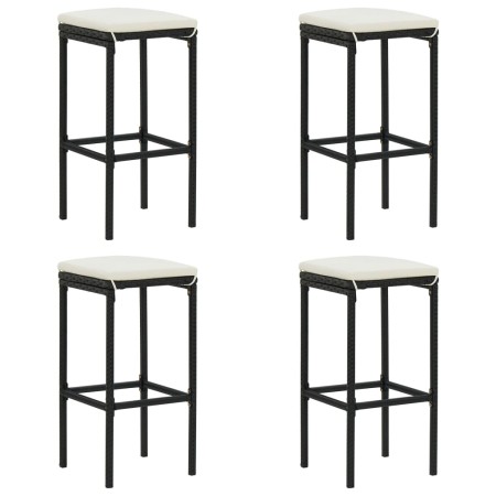 Kitchen stools with cushions 4 pcs black synthetic rattan by vidaXL, Kitchen stools - Ref: Foro24-313446, Price: 91,39 €, Dis...