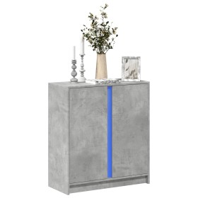 Sideboard with LED in gray concrete engineered wood 77x34x85 cm by , Sideboards - Ref: Foro24-852134, Price: 86,99 €, Discoun...