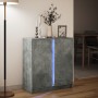 Sideboard with LED in gray concrete engineered wood 77x34x85 cm by , Sideboards - Ref: Foro24-852134, Price: 86,60 €, Discoun...