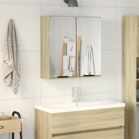 Bathroom mirror cabinet in Sonoma oak wood, 64.5x20x66.5 cm by , Bathroom furniture - Ref: Foro24-849655, Price: 70,45 €, Dis...