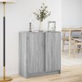 Sideboard with LED lights in Sonoma grey engineered wood 77x34x85 cm by , Sideboards - Ref: Foro24-852136, Price: 89,18 €, Di...