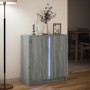 Sideboard with LED lights in Sonoma grey engineered wood 77x34x85 cm by , Sideboards - Ref: Foro24-852136, Price: 88,99 €, Di...