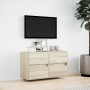 Wall-mounted TV unit with LED lights Sonoma oak 80x31x45 cm by , TV Furniture - Ref: Foro24-852287, Price: 79,93 €, Discount: %