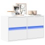 Wall-mounted TV stand with LED lights white 80x31x45 cm by , TV Furniture - Ref: Foro24-852285, Price: 82,47 €, Discount: %