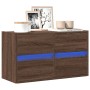 Wall-mounted TV stand with LED lights in brown oak color, measuring 80x31x45 cm. by , TV Furniture - Ref: Foro24-852291, Pric...