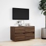 Wall-mounted TV stand with LED lights in brown oak color, measuring 80x31x45 cm. by , TV Furniture - Ref: Foro24-852291, Pric...