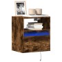 Wall-mounted TV stand with smoked oak LED lights 41x31x45 cm by , TV Furniture - Ref: Foro24-852321, Price: 55,81 €, Discount: %