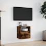 Wall-mounted TV stand with smoked oak LED lights 41x31x45 cm by , TV Furniture - Ref: Foro24-852321, Price: 55,81 €, Discount: %